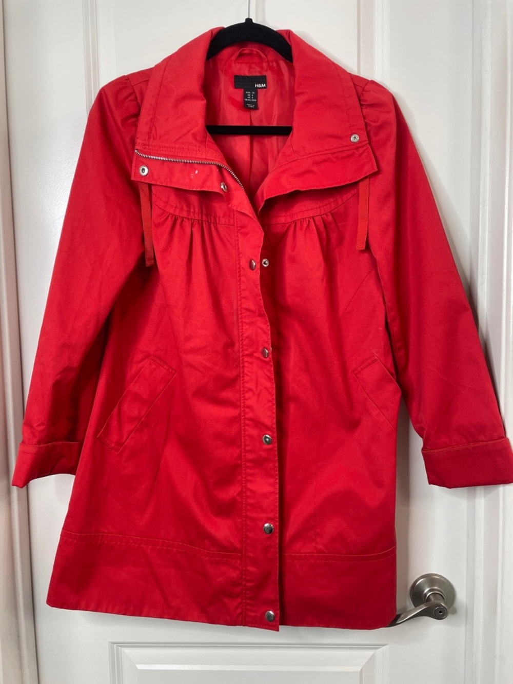 H&M Women's Bright Red Trench Coat